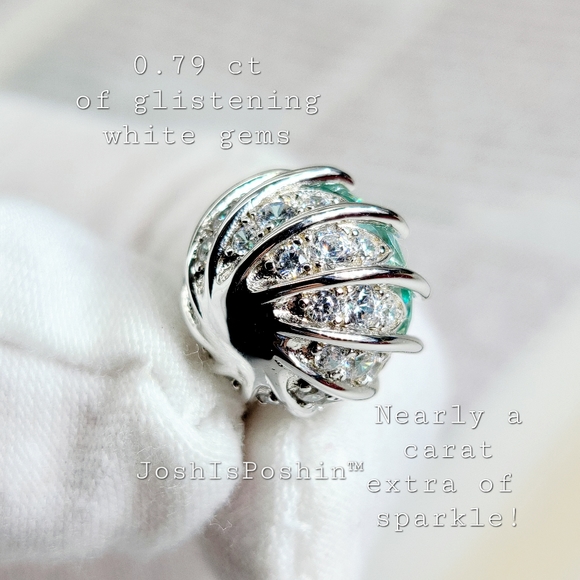 6.79 CT. T.W. portuguese cut green-blue diamond pendant necklace in 925 silver - Picture 11 of 17